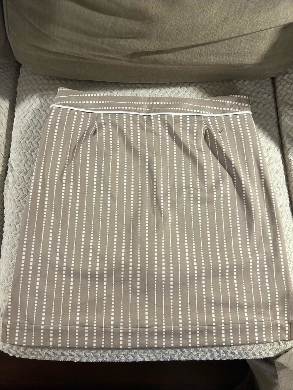 Callaway Taupe Pencil Skirt with White Pinstripes